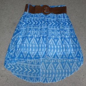 rue21 Blue Aztec Print Hi-Lo Skirt